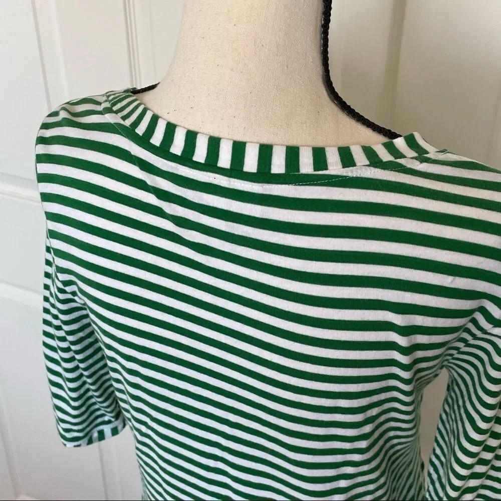 Luella for Target Green & White Striped T-shirt with Embroidered Cherry, Large - Picture 6 of 13